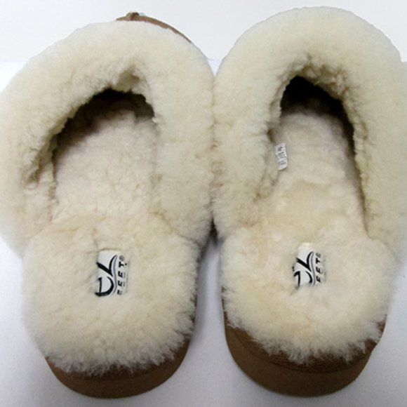 EZ Feet Women’s Shearling Scuffs Fluffy Breathable Slip-On Slippers - Picture 5 of 6